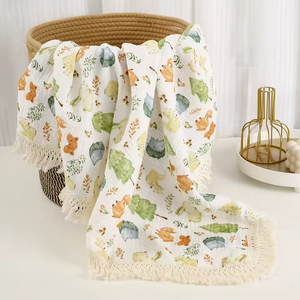 Drift Premium Cotton Muslin Baby Swaddle with Tassels