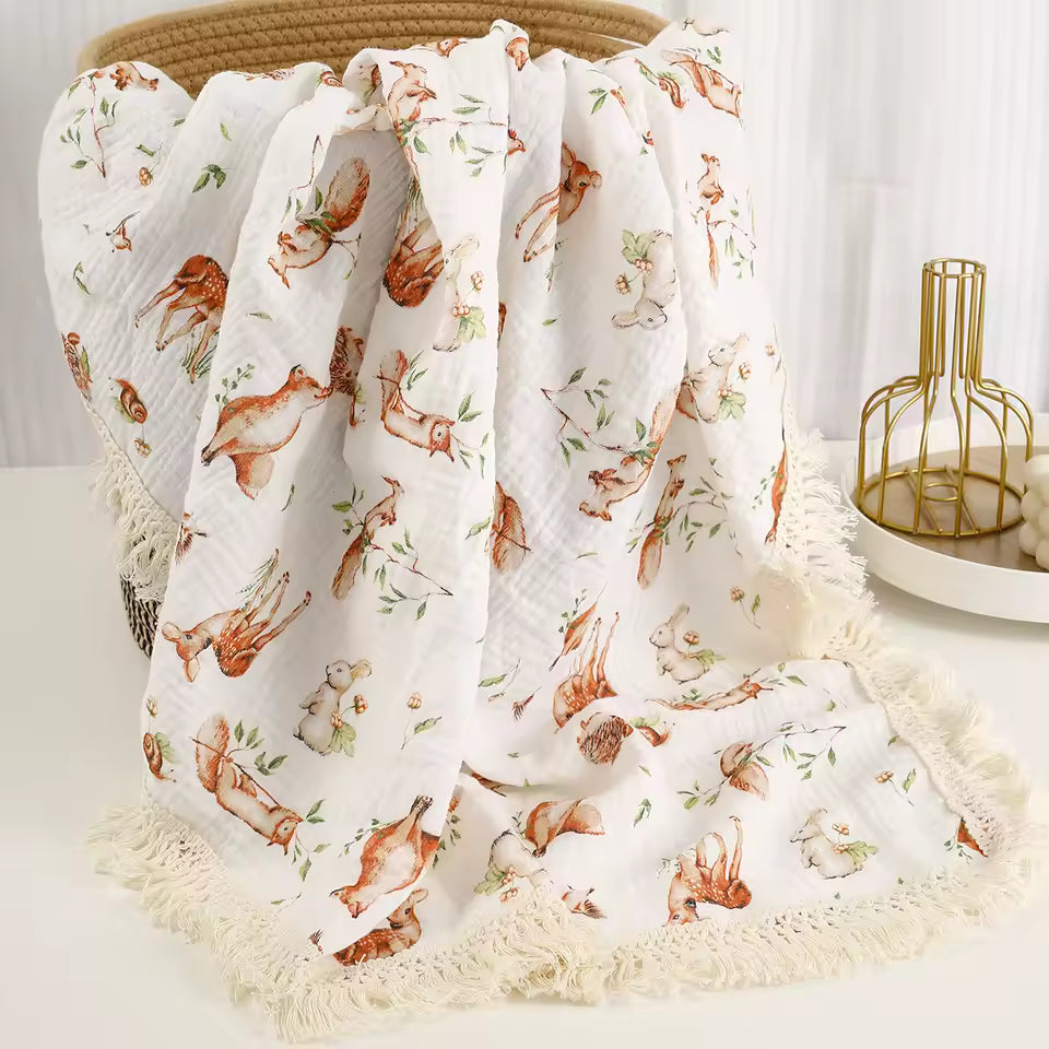 Drift Premium Cotton Muslin Baby Swaddle with Tassels