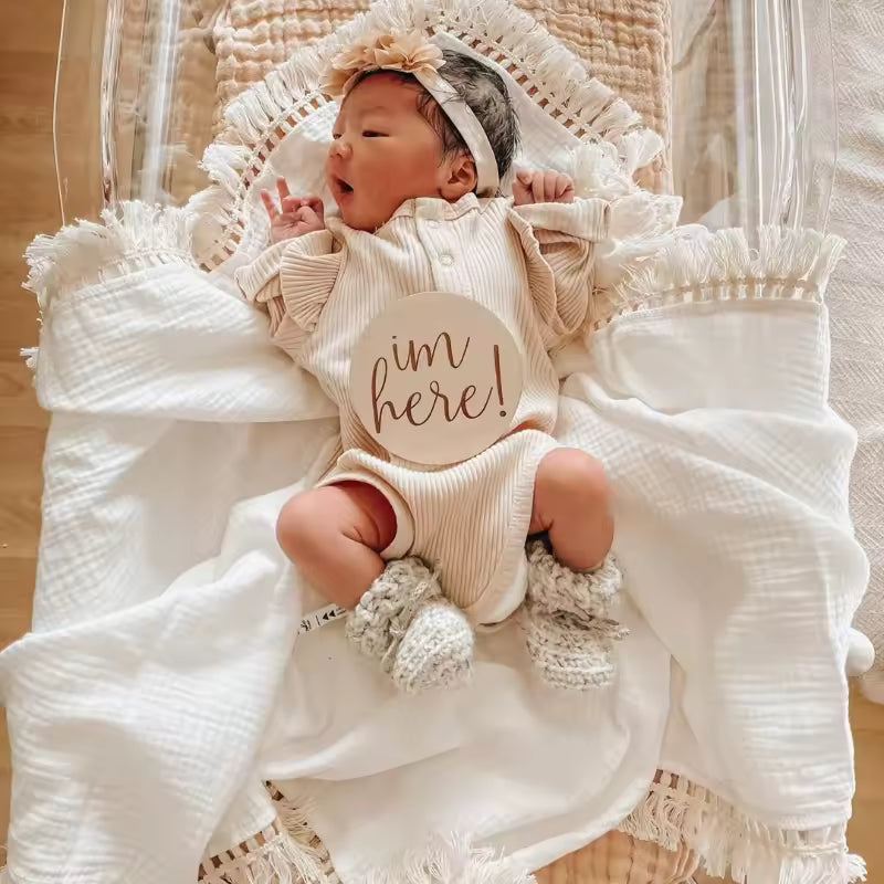 Drift Premium Cotton Muslin Baby Swaddle with Tassels