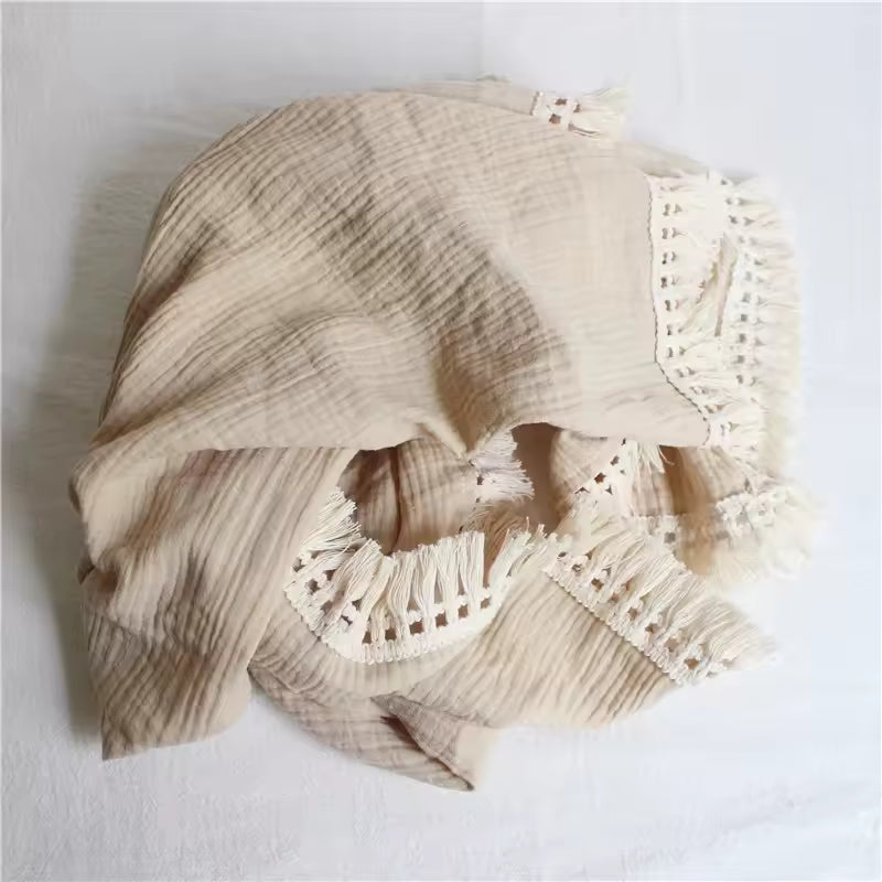 Drift Premium Cotton Muslin Baby Swaddle with Tassels