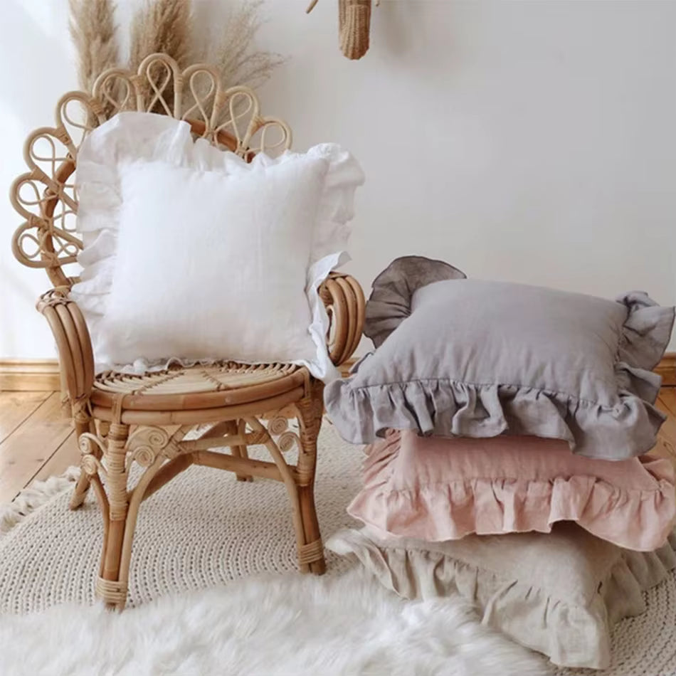 Flounce Ruffle Throw Pillowcase