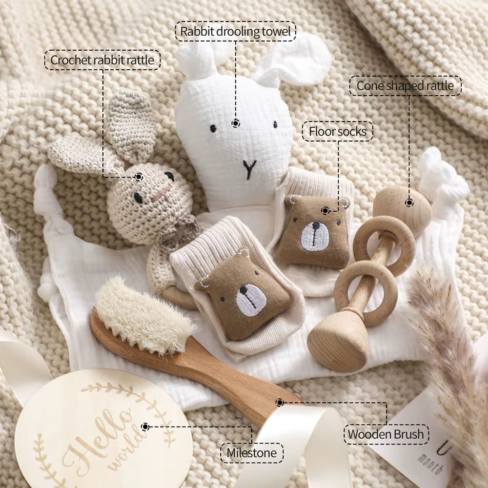 Bebeau Newborn Gift Set- WHITE (7 piece set)