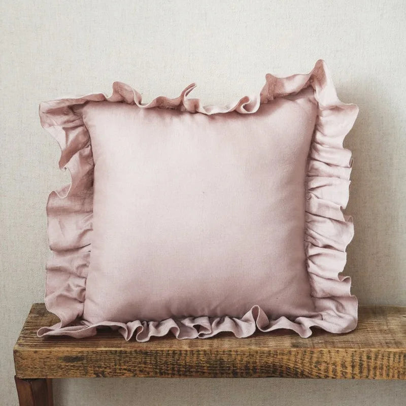 Flounce Ruffle Throw Pillowcase