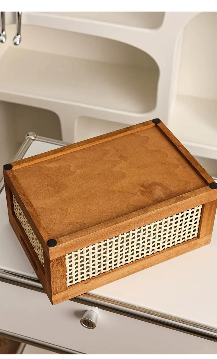 Vintage Rattan Storage Box