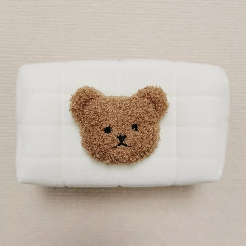 BearHug Embroidery Cotton Baby Toiletry & Diaper Pouch