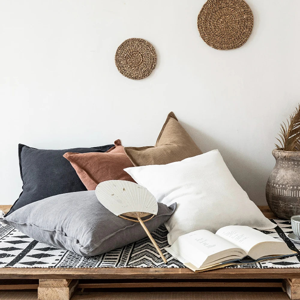 Ramie Cotton Throw Pillowcases