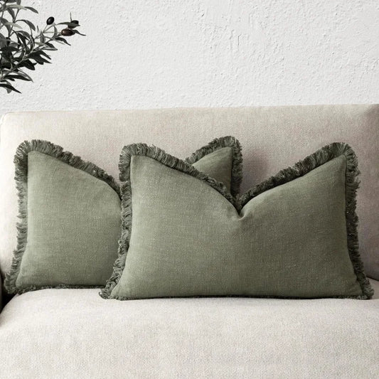 Lira Cotton Cushion Cover with Tassels