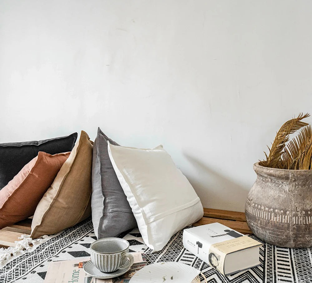 Ramie Cotton Throw Pillowcases