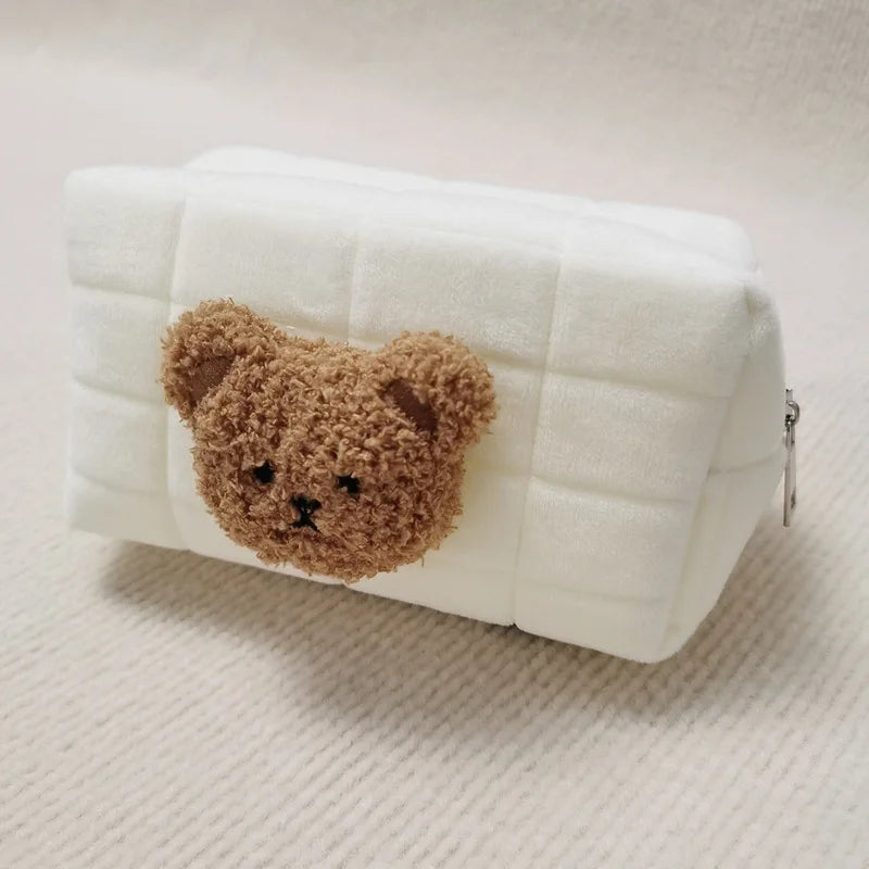 BearHug Embroidery Cotton Baby Toiletry & Diaper Pouch