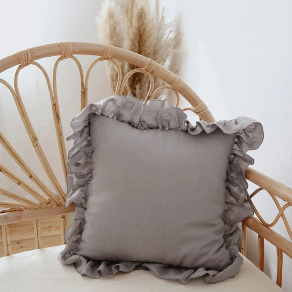 Flounce Ruffle Throw Pillowcase