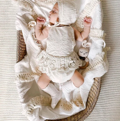 Drift Premium Cotton Muslin Baby Swaddle with Tassels