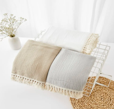 Drift Premium Cotton Muslin Baby Swaddle with Tassels