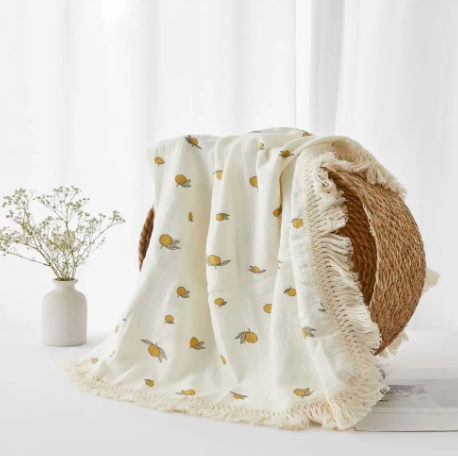Drift Premium Cotton Muslin Baby Swaddle with Tassels