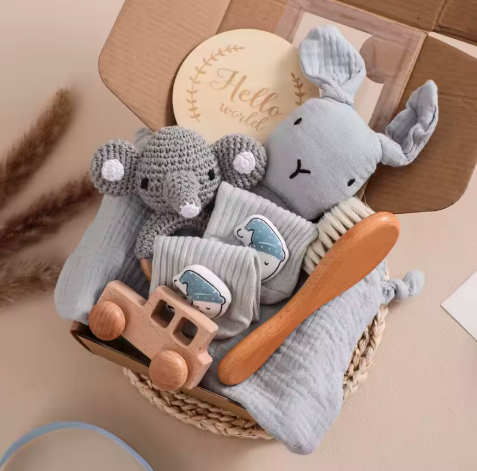 Bebeau Newborn Gift Set- GREY (7 piece set)