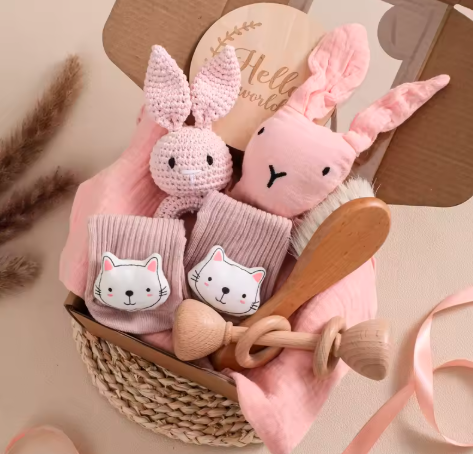Bebeau Newborn Gift Set- PINK (7 piece set)