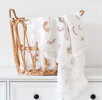 Drift Premium Cotton Muslin Baby Swaddle with Tassels