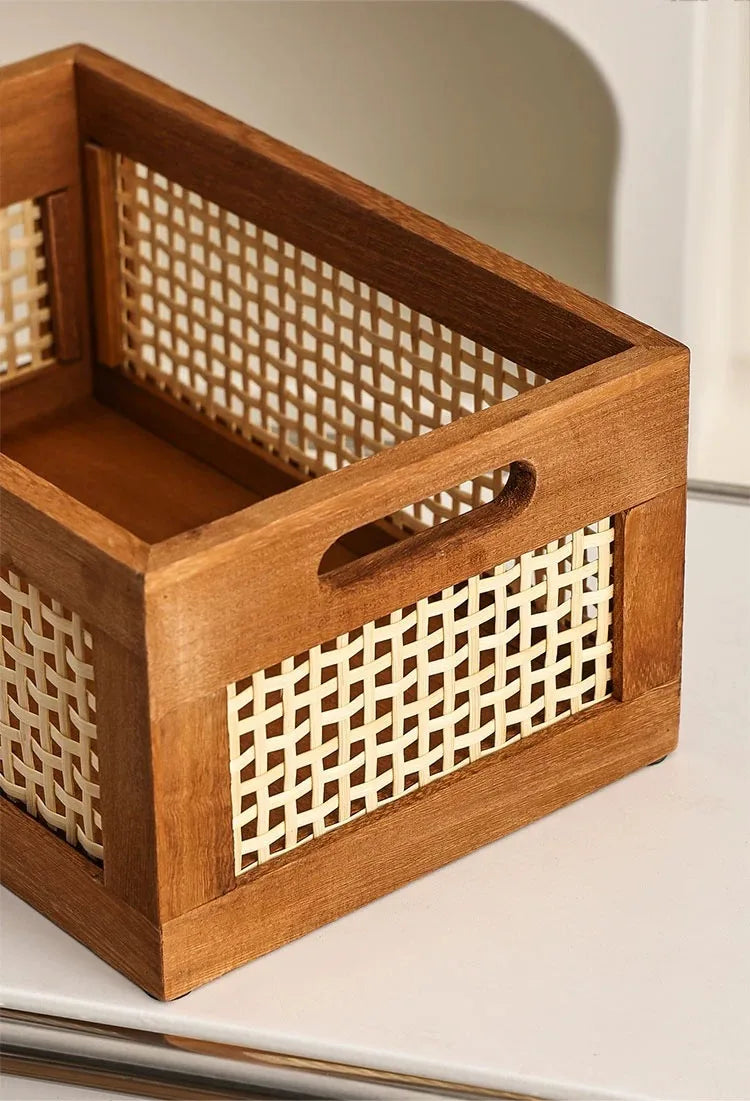 Vintage Rattan Storage Box