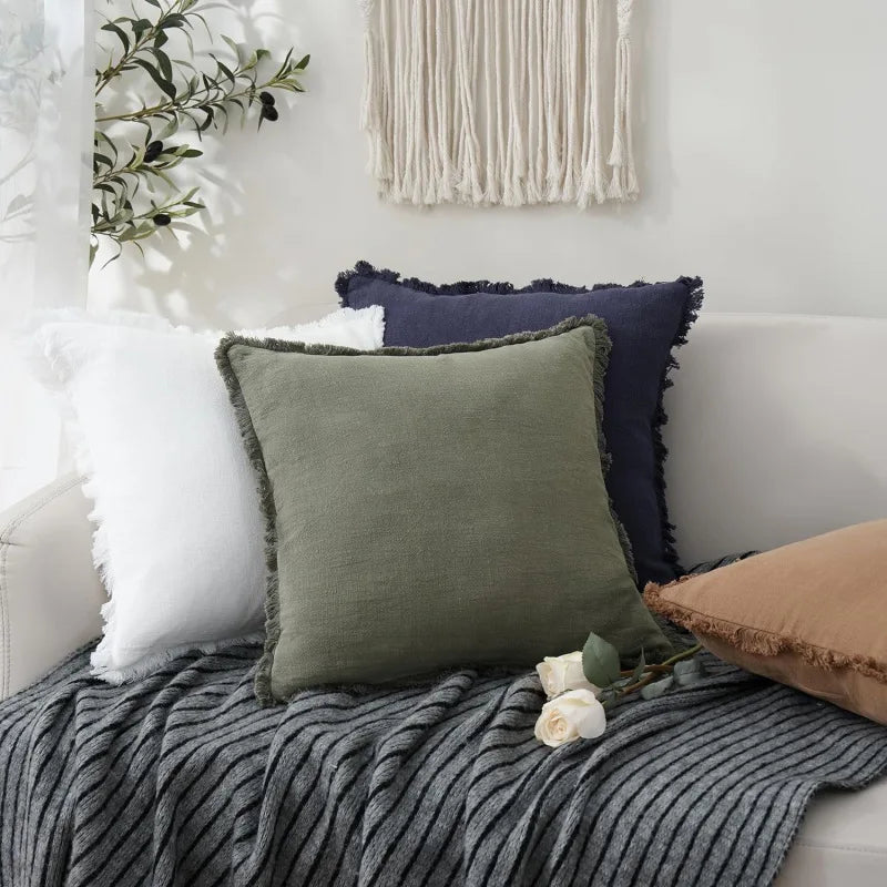 Lira Cotton Cushion Cover with Tassels