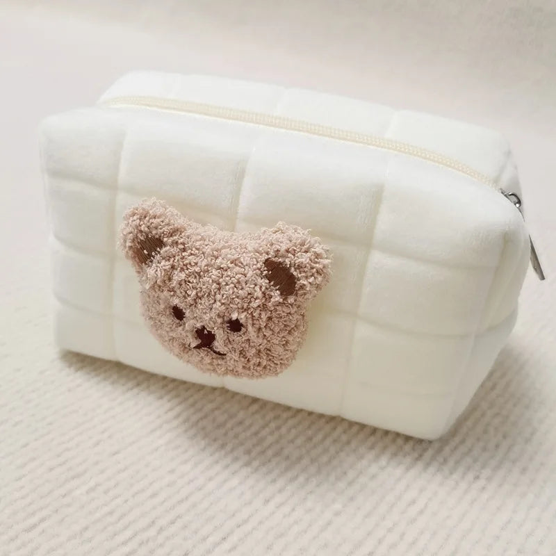 BearHug Embroidery Cotton Baby Toiletry & Diaper Pouch