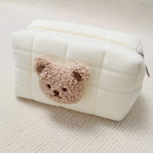 BearHug Embroidery Cotton Baby Toiletry & Diaper Pouch