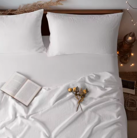 LuxeLinen Sheet Set ( Flat Sheet + 2 Pillowcases)