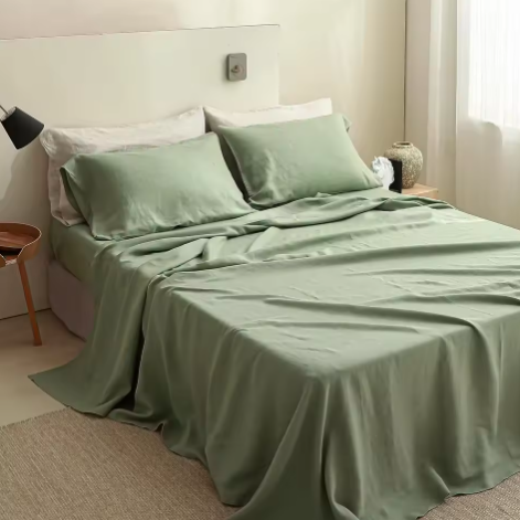 LuxeLinen Sheet Set ( Flat Sheet + 2 Pillowcases)