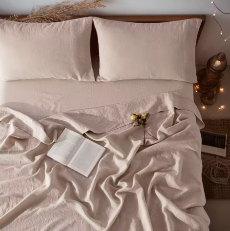 LuxeLinen Sheet Set ( Flat Sheet + 2 Pillowcases)