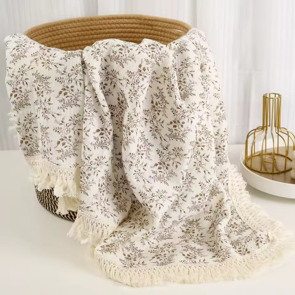 Drift Premium Cotton Muslin Baby Swaddle with Tassels