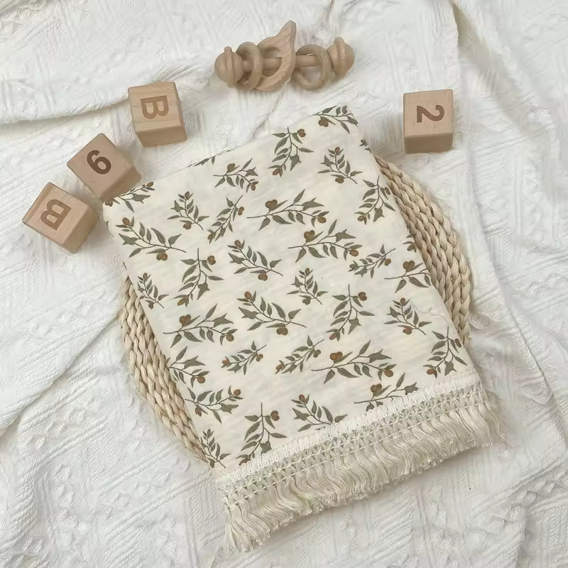 Drift Premium Cotton Muslin Baby Swaddle with Tassels