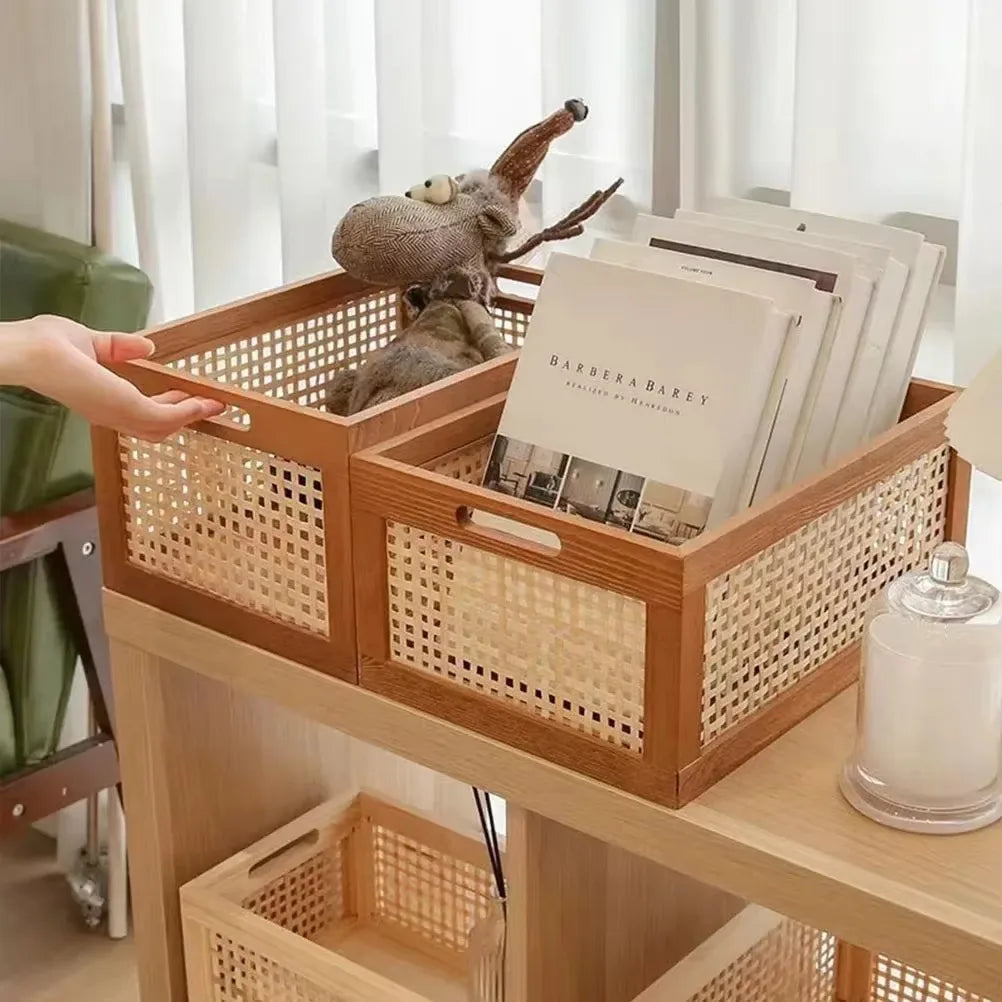 Vintage Rattan Storage Box