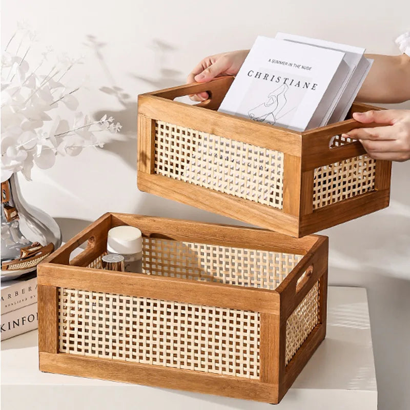 Vintage Rattan Storage Box
